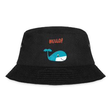 Happy Whale Says Hello - Idée cadeau - Bob - noir - Devant - Lela (165cm)