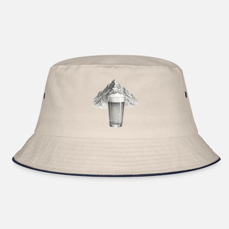 Bergblick mit Bierglas Bucket Hat