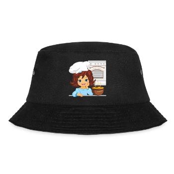 Nettes Mädchen kocht Suppe in der Küche - Bucket Hat - Schwarz - Vorne - Lela (165cm)