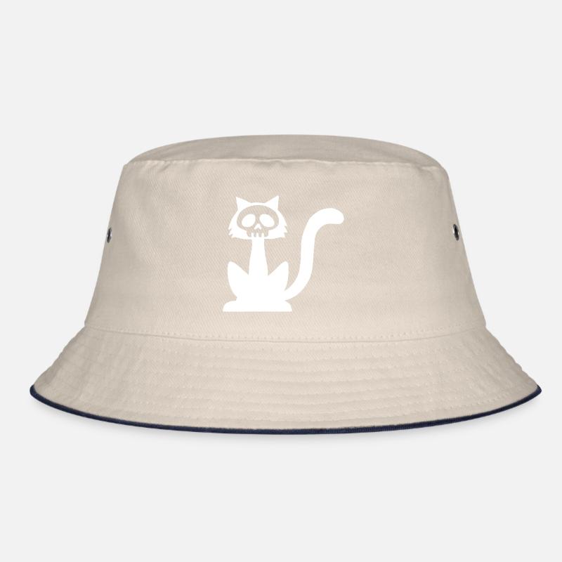 Weißer Katzenschädel Bucket Hat
