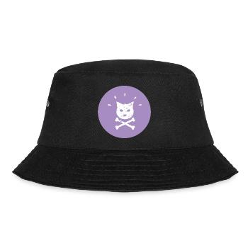Jolly Roger Punk Katze in  Lila Kreis - Bucket Hat - Schwarz - Vorne - Lela (165cm)