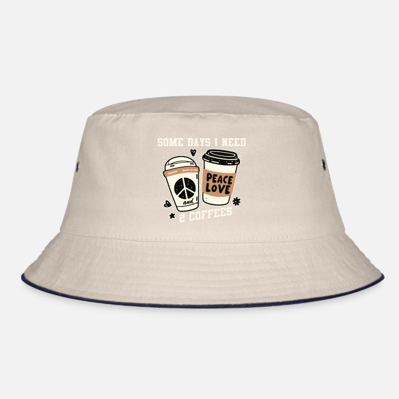 Peace and Coffee: Two Coffees Bucket Hat