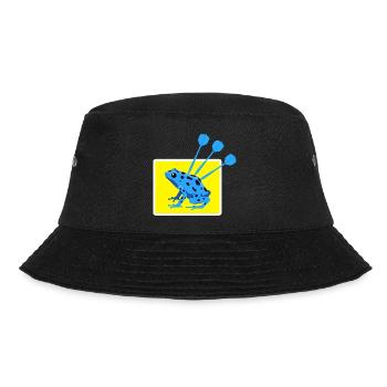 Lustiges DARTS und PFEILGIFTFROSCH Design - Bucket Hat - Schwarz - Vorne - Lela (165cm)