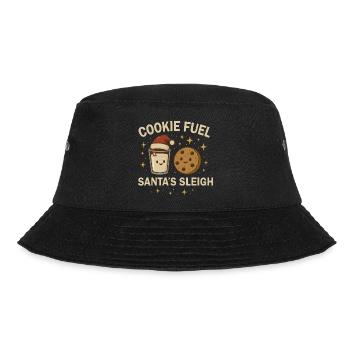 Weihnachten Baking Crew - Weihnachtskeks & Milch  - Bucket Hat - Schwarz - Vorne - Lela (165cm)