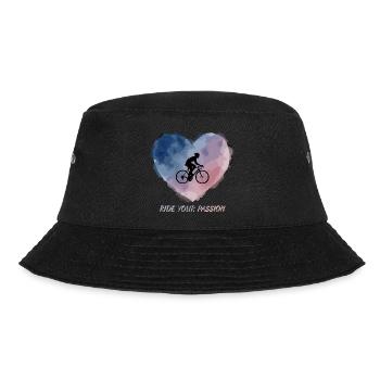 Aquarell-Herz-Fahrt - Bucket Hat - Schwarz - Vorne - Lela (165cm)