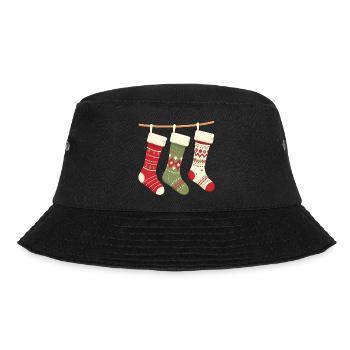 Drei Strümpfe Weihnachtsmuster - Bucket Hat - Schwarz - Vorne - Lela (165cm)
