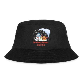 Winter Chill Crew: Cozy & Tired - Bucket Hat - black - Front - Lela (165cm)
