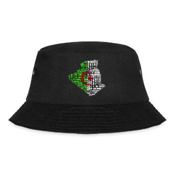 Carte d'Algérie en couleur drapeau et 48 wilayas - Bucket Hat - black - Front - Lela (165cm)