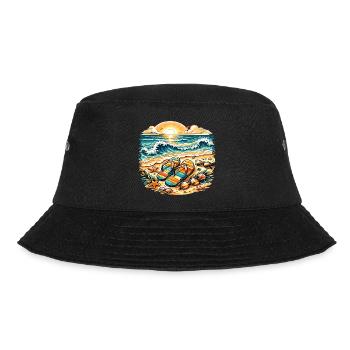 Sonnenuntergang am Strand Illustration - Bucket Hat - Schwarz - Vorne - Lela (165cm)