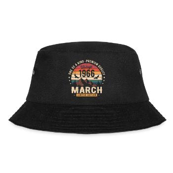 März 1966 60-jähriges Jubiläumsgeschenk März 1966 - Bucket Hat - Schwarz - Vorne - Lela (165cm)