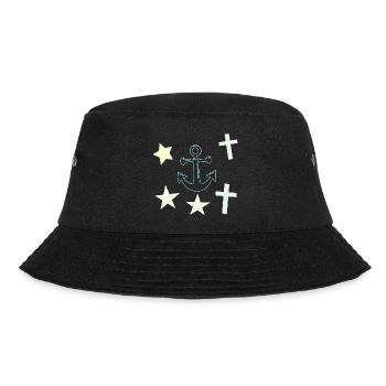 Chalk Nautik: Anchor Stars - Bucket Hat - black - Front - Lela (165cm)
