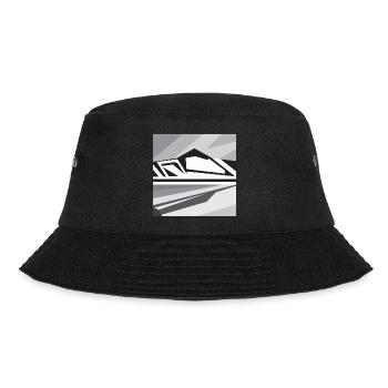 Geometrische Berge - Bucket Hat - Schwarz - Vorne - Lela (165cm)