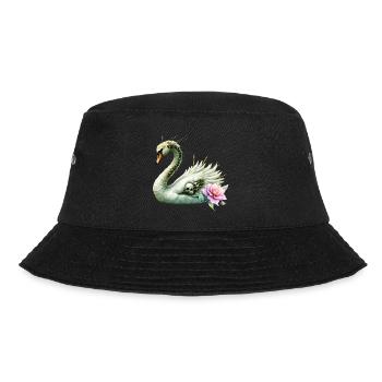 Dark Swan with Skulls and Flowers - Bucket Hat - black - Front - Lela (165cm)