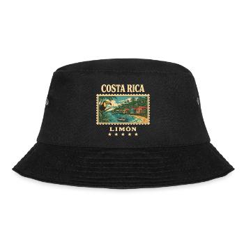 Costa Rica Limón Vintage Reisemarke - Bucket Hat - Schwarz - Vorne - Lela (165cm)