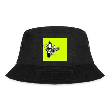 Neon Yellow Skeleton Necklace - Bucket Hat - black - Front - Lela (165cm)