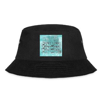 Noisy typo graphics in cyan look - Bucket Hat - black - Front - Lela (165cm)