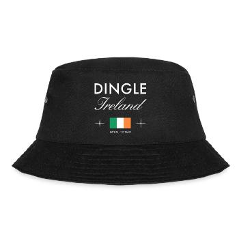 Dingle Irland Koordinaten Reise Souvenir - Bucket Hat - Schwarz - Vorne - Lela (165cm)