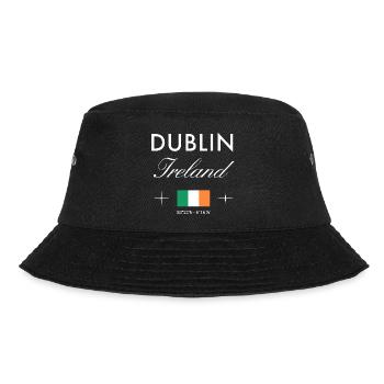 Dublin Irland Koordinaten Reise Souvenir - Bucket Hat - Schwarz - Vorne - Lela (165cm)