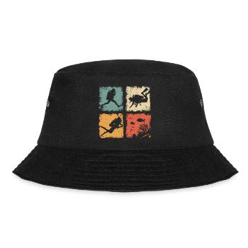 Retro Tauchen im Meer Für Schnorchler Und Taucher - Bucket Hat - Schwarz - Vorne