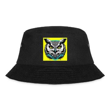 Eule - Bucket Hat - Schwarz - Vorne