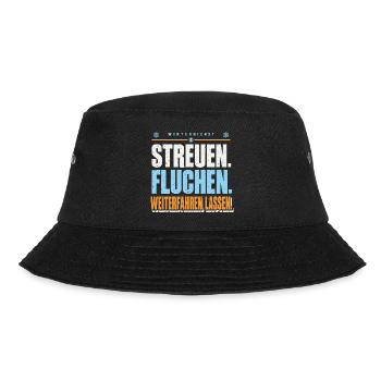 Winterdienst Streuen Fluchen - Bucket Hat - Schwarz - Vorne