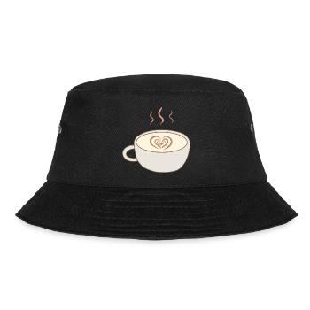Latte Heart Cup Kunst - Bucket Hat - Schwarz - Vorne