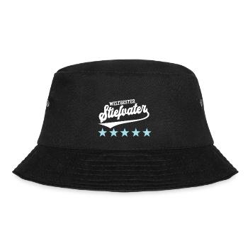 Bonuspapa Bester Stiefpapa Weltbester Stiefvater - Bucket Hat - Schwarz - Vorne - Lela (165cm)