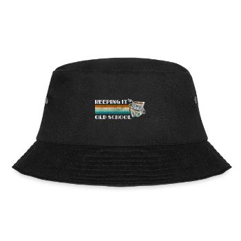 Retro Musik Kassetten Recorder Technik - Bucket Hat - Schwarz - Vorne - Lela (165cm)