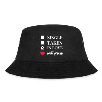 Single In Love with Jesus | Christian clothes! - Bucket Hat - black - Front - Lela (165cm)