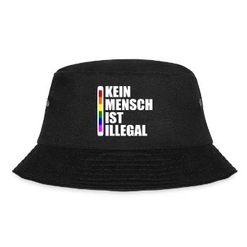 Kein mensch ist illegal - Bucket Hat - Schwarz - Vorne - Lela (165cm)