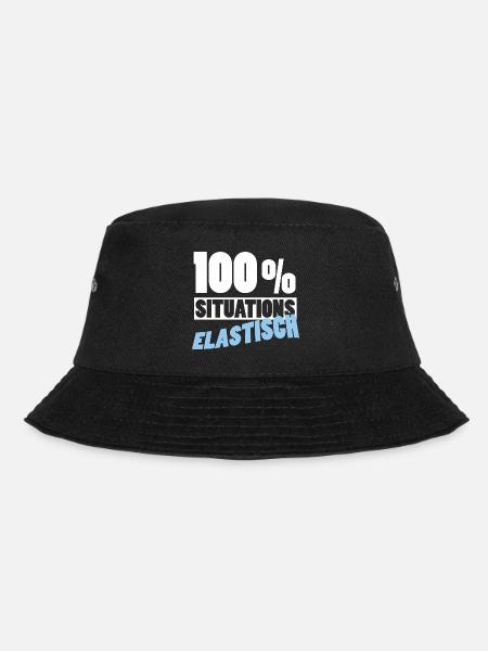 100% Situationselastisch - Partyspruch - Bucket Hat - Schwarz