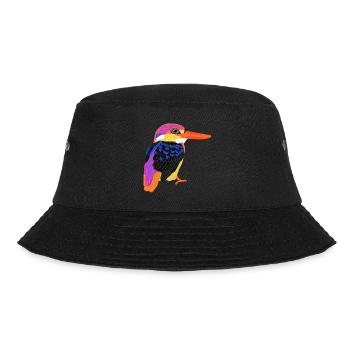 Dschungelzwergfischer, Asiatischer Eisvogel, Süß - Bucket Hat - Schwarz - Vorne - Lela (165cm)