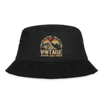 April 1963 Jubiläum April 1963 Geschenk 1963 - Bucket Hat - Schwarz - Vorne - Lela (165cm)