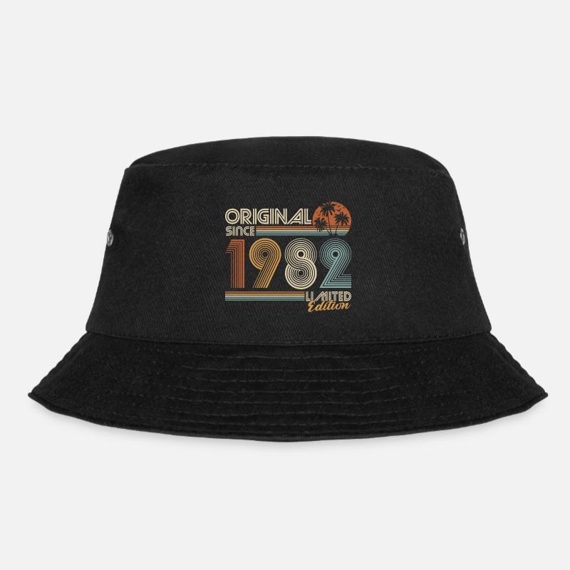1982 Vintage Birthday Retro Gift - Bucket Hat - black