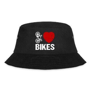 I love Bikes Fahrradfahrer - Bucket Hat - Schwarz - Vorne - Lela (165cm)