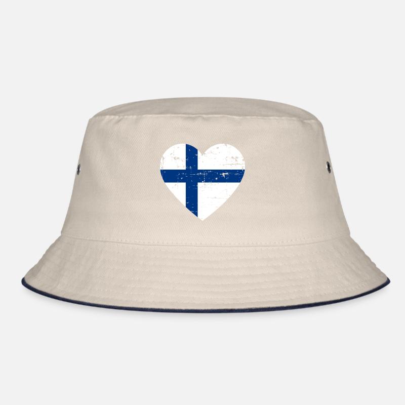 Finnland Herz Flagge Bucket Hat