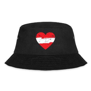 Austria Heart Flag - Bucket Hat - black - Front - Lela (165cm)