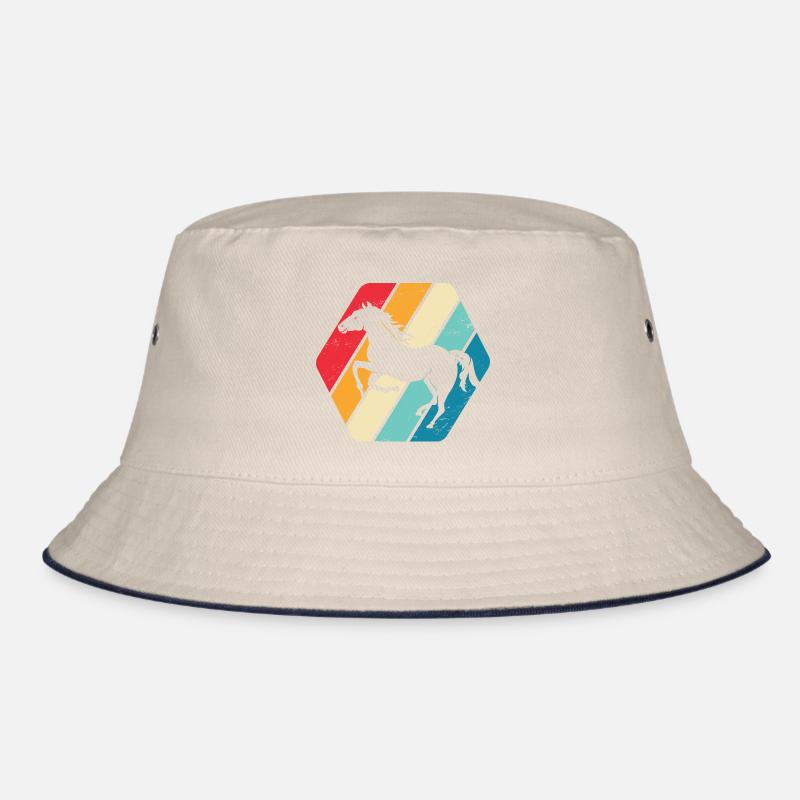 Horse Stallion Riding Equestrian Retro Bucket Hat