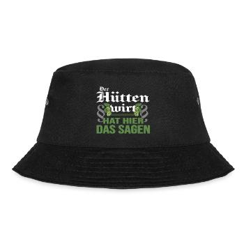 Hüttenwirt Berghütte Almwirtschaft almwiesn - Bucket Hat - Schwarz - Vorne - Lela (165cm)