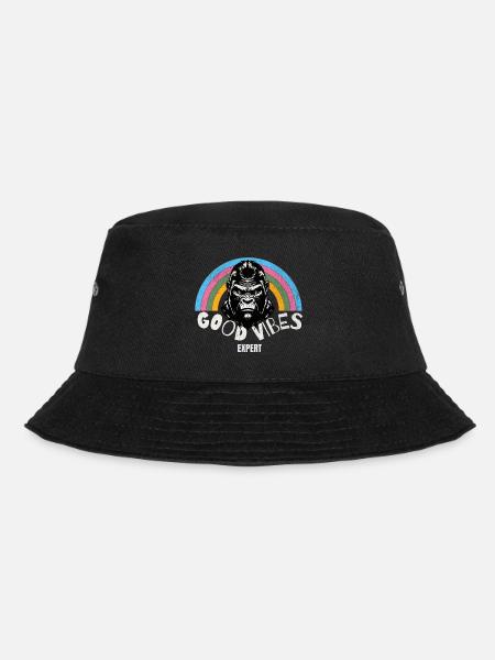 Experte für gute Laune im Gorilla - Bucket Hat - Schwarz