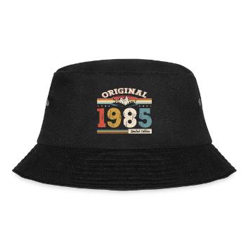 40. Geburtstag Baujahr 1985 Jahrgang 1985 Original - Bucket Hat - Schwarz - Vorne - Lela (165cm)