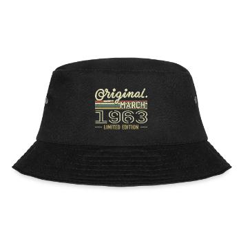 Born in March 1963 Birthday Gift March 1963 - Bucket Hat - black - Front - Lela (165cm)