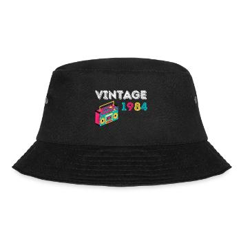 Vintage 1984 Radio 38 Jahre alt 1984 Geburtstag - Bucket Hat - Schwarz - Vorne - Lela (165cm)