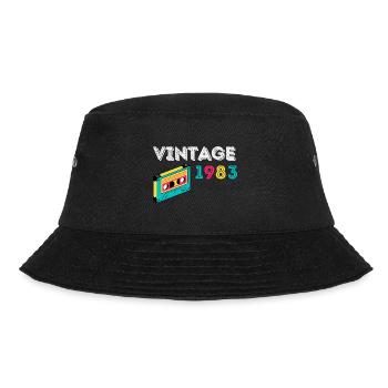 Vintage 1983 cassette 39 years old 1983 - Bucket Hat - black - Front - Lela (165cm)