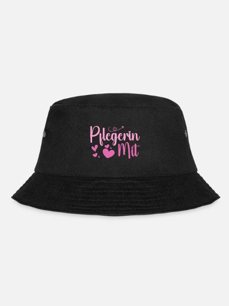 Pflegerin - Herz Symbol - Pflegefachfrau - DANKE - Bucket Hat - Schwarz