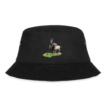 Dülmener Wildpferde Stute mit Fohlen im Galopp - Bucket Hat - Schwarz - Vorne - Lela (165cm)