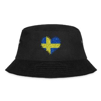 Ich Liebe Schweden Glitzer schwedisch Heimat Stolz - Bucket Hat - Schwarz - Vorne - Lela (165cm)