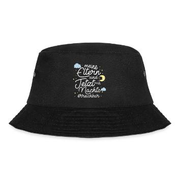 Nachtaktiv baby kleinkind schlaflos Eltern witzig - Bucket Hat - Schwarz - Vorne - Lela (165cm)