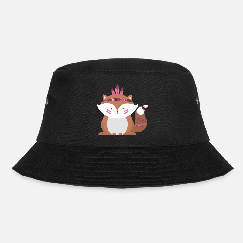 Indianer-Fuchs - Bucket Hat - Schwarz