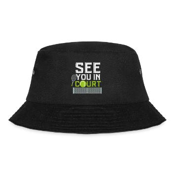 See You in Court Tennis Sport Ballsport Rasen Sand - Bucket Hat - Schwarz - Vorne - Lela (165cm)